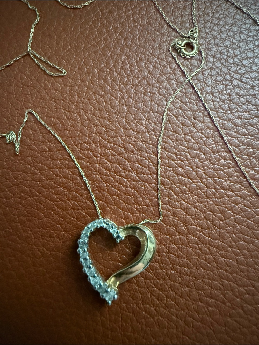 10k Gold and Diamond Heart Necklace